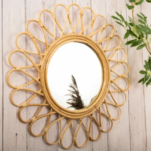 Natural seagrass wall mirror