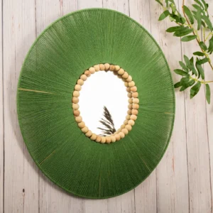 Moonj grass decorative wall mirror